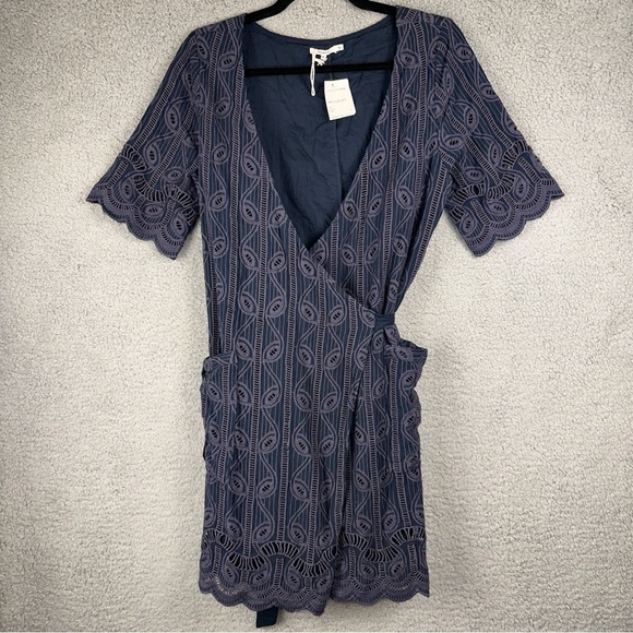 Tularosa Dress Womens Medium Rocky Wrap Eyelet Whimisgoth Witchy Dark Academia - Picture 1 of 9